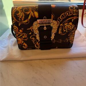 Versace Jeans Couture Black and Gold Crossbody Bag